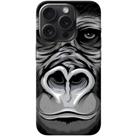 Black chimpanzee iPhone 15 Pro Back Cover